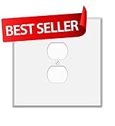 Oversized White Metal Outlet Covers, 2 Gang With Single Duplex Receptacle, 5.5