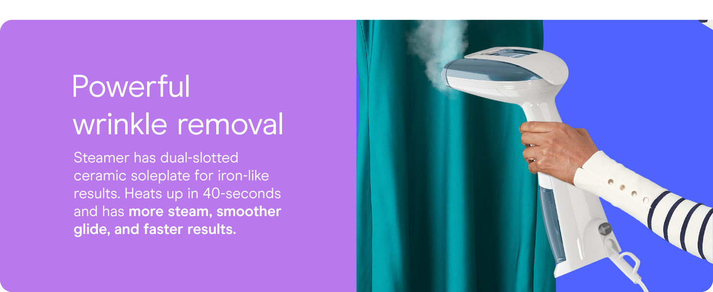 Conair garment steamer clothes turbo extreme steam fabric cloth handheld attachments wrinkle remove