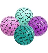 Mermaid Beach Balls (4 Pack) Mermaid Party Favors, Mermaid Party Decorations for Girls, Mermaid B...