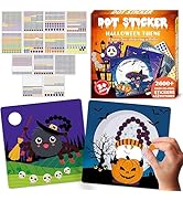 Halloween DIY Craft Kits Dot Sticker Art Activity for Kids 12 Halloween Themed Art DIY Craft Pict...