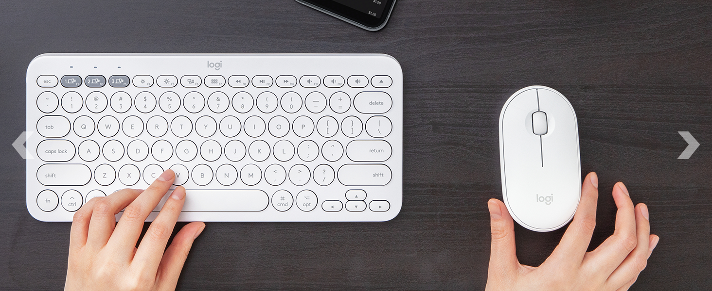 k380 wireless compact keyboard and m350 wireless compact mouse off-white
