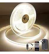 AXMOTUT COB LED Strip Light DC 24V Kit 16.4FT/5M Flexible High Density LED Light,4000K Natural Wh...
