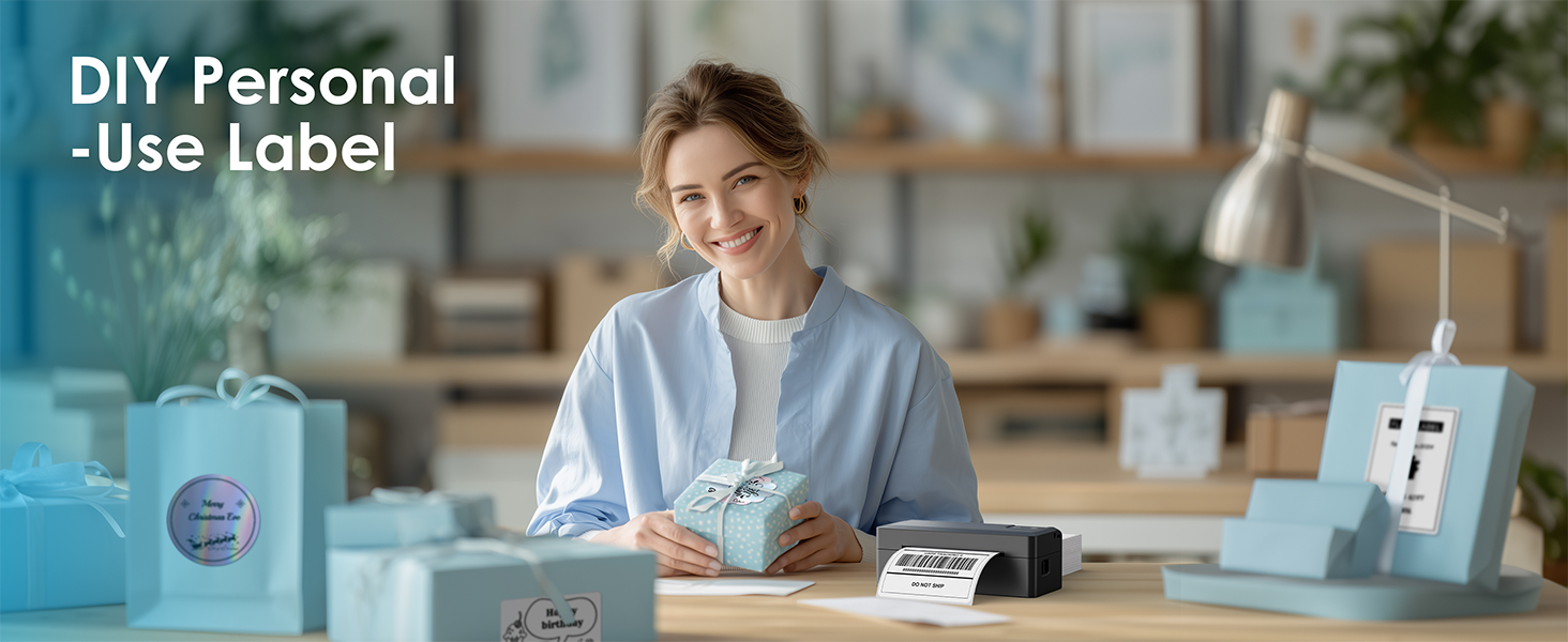 Bluetooth Thermal Shipping Label Printer, 4x6 Wireless Thermal Address Label