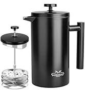 MERMOO YILAN Stainless Steel French Press Coffee Maker, 34oz Insulated Camping Travel French Pres...