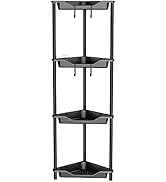 Orimade Rustproof 4 Tier Floor Standing Corner Shower Caddy Organizer, Plastic Metal Splicing Flo...