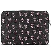 CEUTNIZ Cute Bow Puffy Laptop Sleeve 13-15 Inch Cute Quilted Laptop Protective Case Padded Bow Co...
