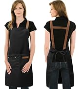 DILLMAN Art Aprons for Men Women Painting Pottery Baking, H Back Straps Waterdrop Kitchen Chef Co...