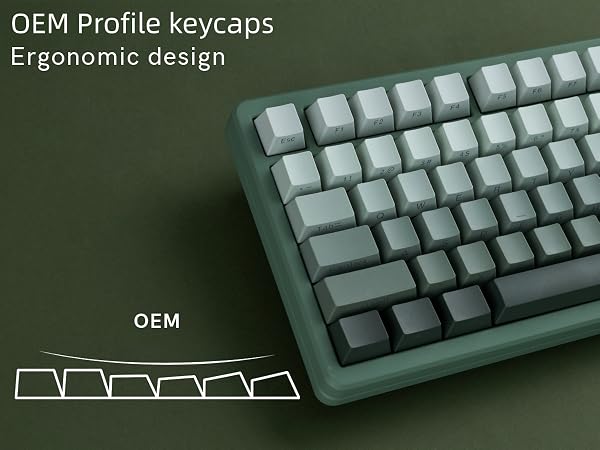 seaweed Double Shot PBT keycaps Set,Shine Through Keyboard keycaps Gradient 60% 75% 100%,OEM Profile