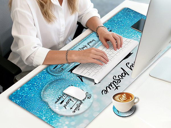 Desk Mat Pad, XXL Large Gaming Mouse Pad with Wrist Rest Wrist Support