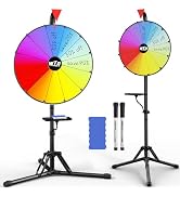 16” Prize Wheel, Ajustable 36"-64" Height Spin Doodle Game, Folding Tripod Floor Stand Wheel Spin...