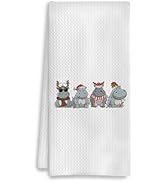 Christmas Hippopotamus Kitchen Towels, Hippopotamus Gifts, Hippo Gifts for Women, Christmas Dish ...