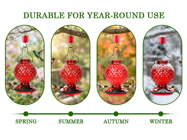glass hummingbird feeder