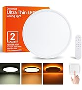 12 Inch Flush Mount Led Ceiling Light with Remote Control,Ultra Slim 24W 3000K-6500K Color Adjust...