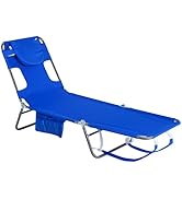 SunnyFeel Beach Lounge Chair, Backpack Reclining Beach Chairs Lay Flat, Face Down Tanning Chair, ...