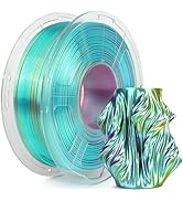 SUNLU Silk Triple Color Pla Filament, Silk PLA 3D Printer Filament 1.75mm, Shiny Silk Texture, Di...