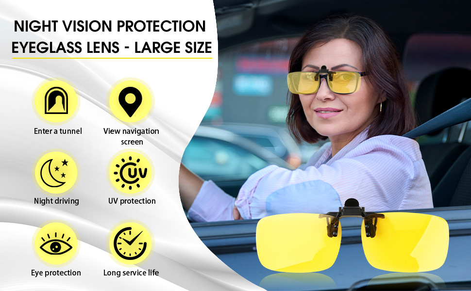 Clip on Polarized Night Vision Driving Glasses