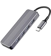 USB C Hub with 4 Ports USB 3.0, IVSHOWCO Ultra Slim Type C to USB A 3.0 Hub multiport Adapter, Al...