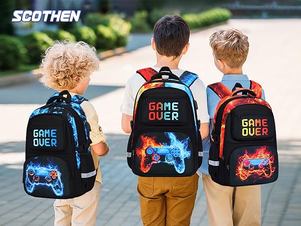 3PCS School Backpack for Boys