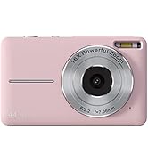 1080P Pink Digital Camera Mini Camera for Photography, Vlogging Camera with Anti-Shake, 44 Millio...