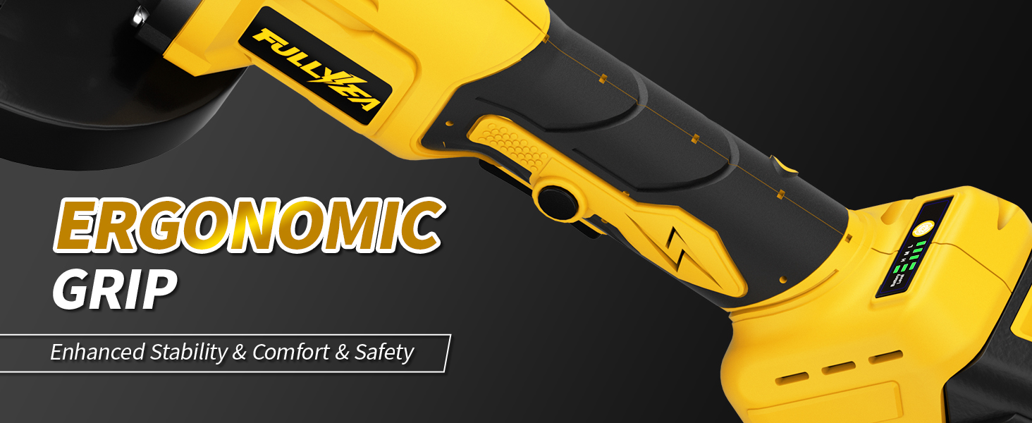 Cordless Angle Grinder with 3 Wheels, Power Angle Grinders with Batteries and Charger