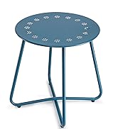 danpinera Outdoor Side Tables with Flower Cut Outs, Weather Resistant Steel Patio Side Table, Sma...