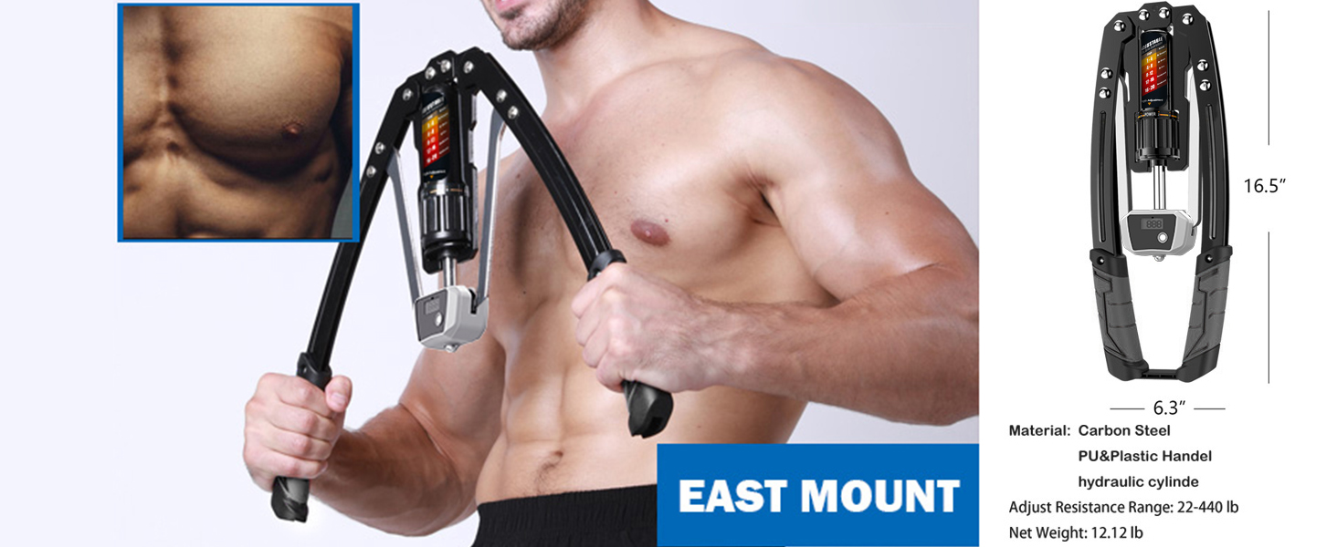 EAST MOUNT Twister Arm Exerciser - Adjustable 22-440lbs Hydraulic Power