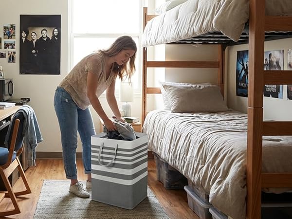 MANYOND 2 Pack Large Laundry Baskets for Dorm, Bathroom, Bedroom, Laundry Room