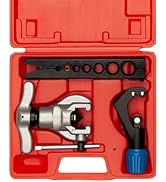 Wostore Eccentric Flaring Tools Set and Tube Cutter Kit for 7 Dies Sizes 3/16-3/4inch Refrigerati...
