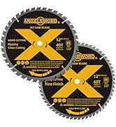 ANGELSWORD 12 Inch Miter Saw Blade, 40T for Ripping, Cross Cutting&amp;60T for Fine Finish Wood Cutti...