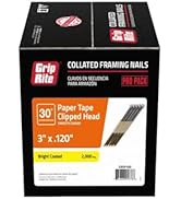 Grip-Rite GRSP10D Clipped Head 3-inch by .120-inch by 30 Degree Paper Tape Collated Vinyl Coated ...