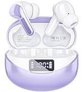 Fhumsh Wireless Earphones, Bluetooth 5.3 Headphones Hi-Fi Stereo 50-Hour Playback LED Digital Dis...