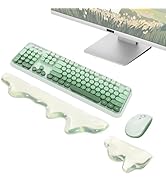 Gel Mountain Keyboard and Mouse Wrist Rest Set Abstract Clear Green Keyboard Wrist Rest Transpare...