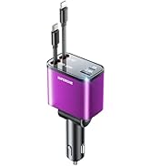 [2024 Upgraded] 4 in 1 Retractable Car Charger, SUPERONE Smaller Fast Car Phone Charger 69W with ...