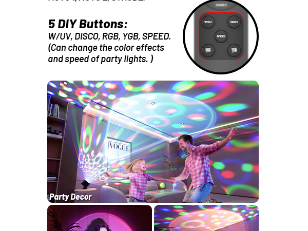 Disco Ball Party Light Sunset Lamp Projector