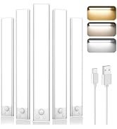 Under Cabinet Lights, 2500mAh 12 Inch Motion Sensor Rechargeable Battery Operated Wireless Under ...