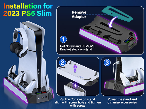 ps5 slim docking station with cooling fan