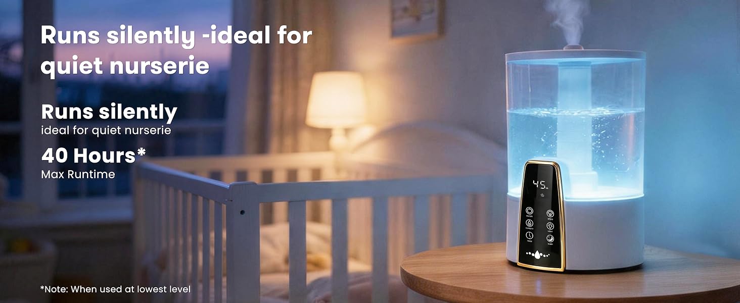 Runs silently -ideal for quiet nurserie