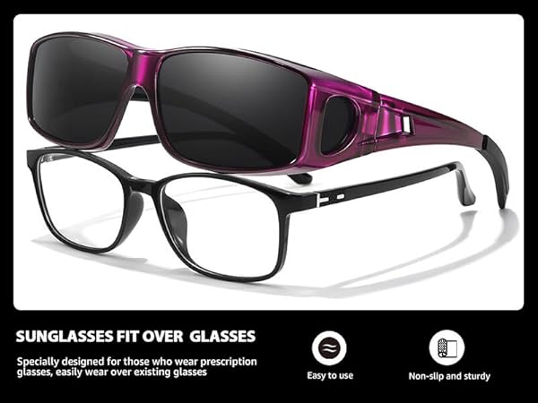 Myiaur Over Glasses Sunglasses for Men Women, Polarized Fit Over Sunglasses UVProtection, Anti Glare