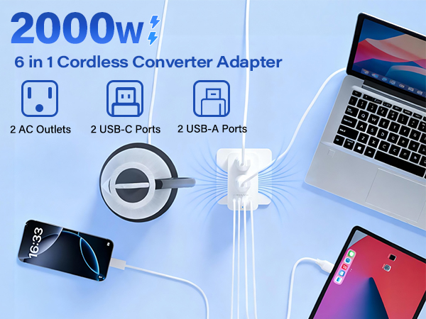 Voltage Converter US to Europe, 220 to 110 Converter for European Travel