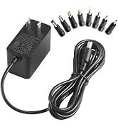 Universal 9V 2A Power Supply Charger 6.6FT, 100-240V AC Adapter to DC 9V 2A 1.8A 1.5A 1A 0.8A 0.5...