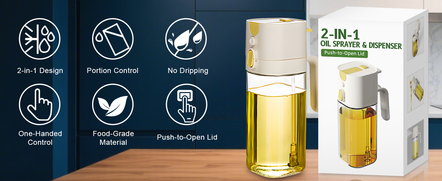2-in-1 oil sprayer and dispenser