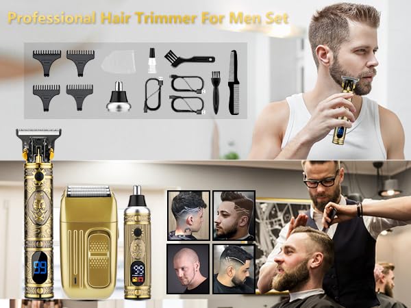 Hair Trimmer for Men Hair Clippers for Men Nose Hair Trimmer Shaver Cordless Barber Clippers