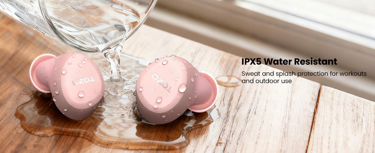 TOZO A1 IPX5 water resistant wireless earbuds for workout and sports sweatproof