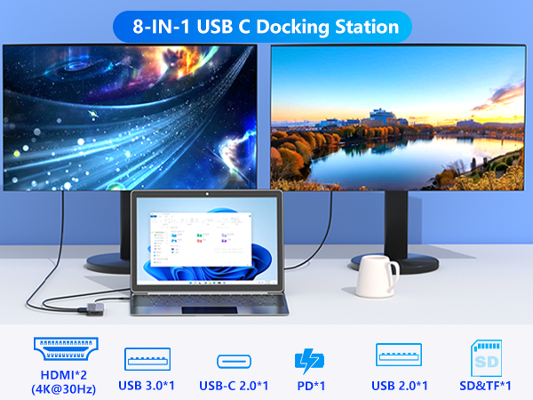 dual monitor docking station for laptop