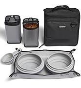 Cleverpup, Large 7-Piece Bistro Box Dog Food Travel Kit, 12-Cup Kibble Storage, 2 Silicone Bowls,...