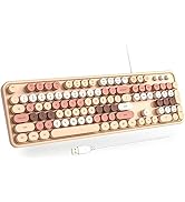 Atelus Computer Wired Keyboard, Plug Play USB Full-Size Keyboard with Large Number Pad, Caps Indi...