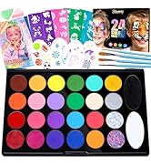 Fenmay Face Painting Kit for Kids, Non-Toxic and Hypoallergenic Face Paint Makeup Kit| with Stenc...