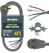 Ultra Explorer 4 Prong Dryer Cord, 4 Feet Dryer Power Cord 30Amp 4 Wire Appliance Extension Power...