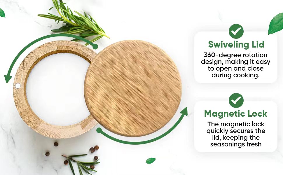 Bamboo Salt Container with Lid