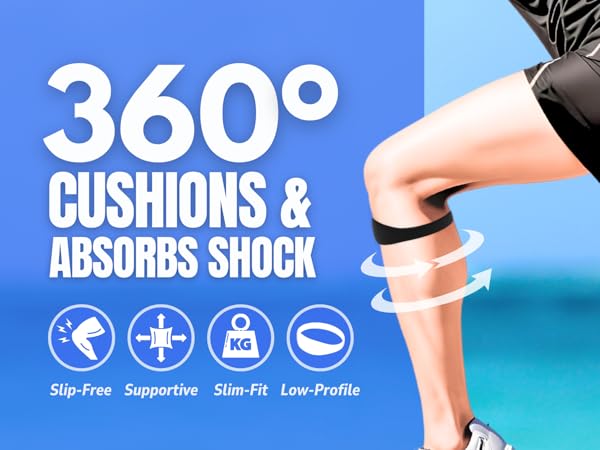 Wrap-around comfort for knee pain that cushions and absorbs shock